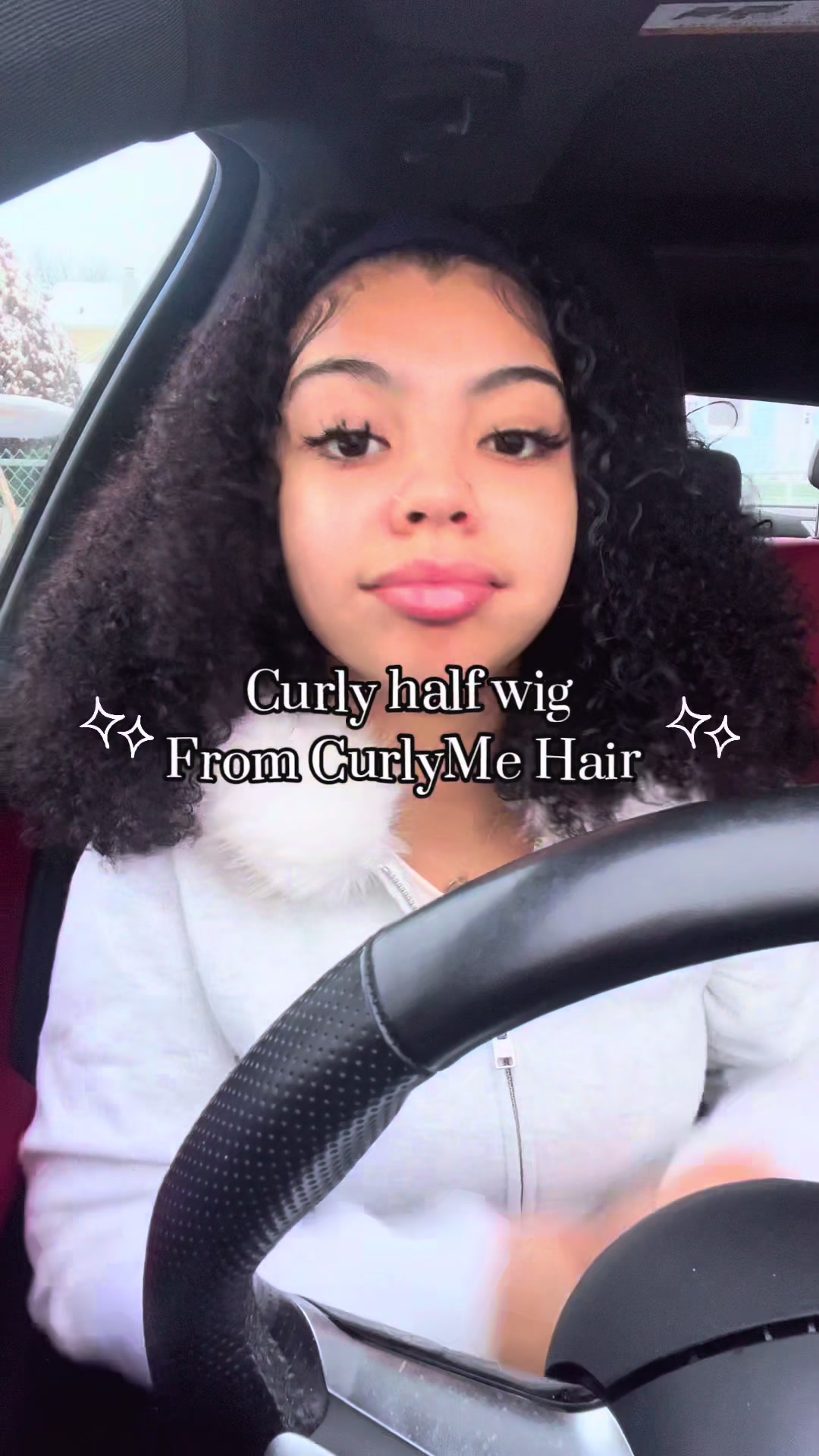 TikTok post by @princxss.angieee for Curlyme. Caption reads: [...] this half wig, it looks so natural 😍....