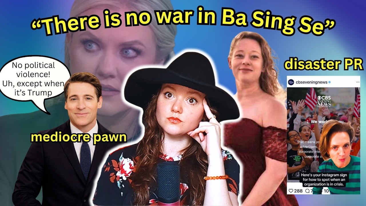 YouTube post by @happypancake234 for Simify. Caption reads: CBS News is doing Propaganda for Trump - but it....