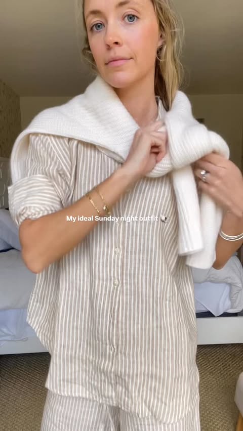 Instagram post by @maddiepriorhullstyling for Haven Well Within. Caption reads: [...] shop my perfect linen set on sale!....