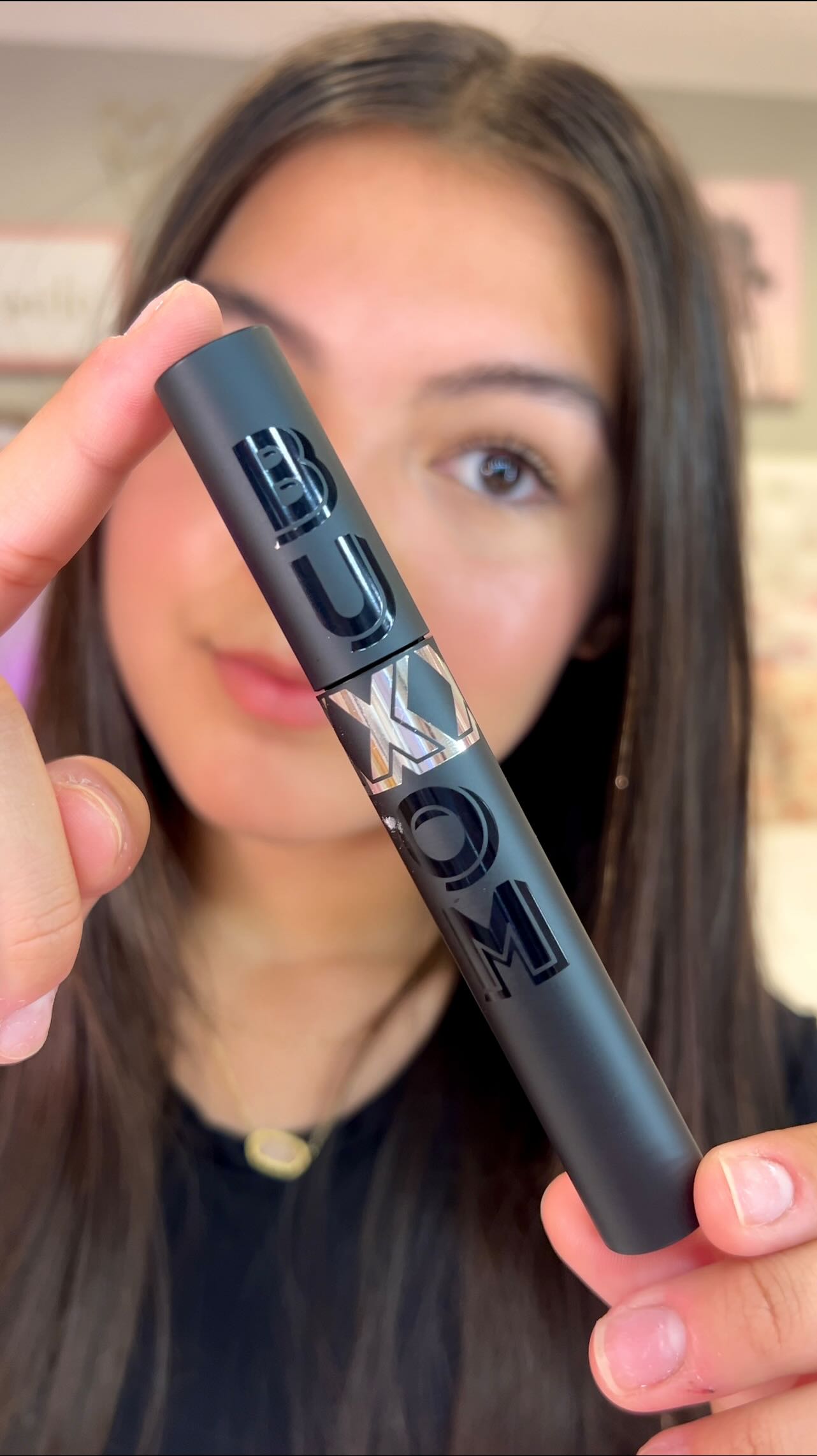 Instagram post by @lovebrielle19 for BUXOM Cosmetics. Caption reads: [...] current favorite mascara! The new....