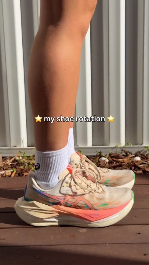 Instagram post by @laylahlifts for ASICS. Caption reads: my shoe rotation ⭐️🫨 @asicsaustralia....