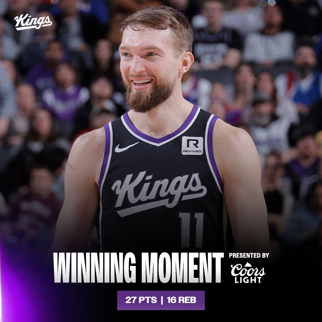 Instagram post by @sacramentokings for Coors Light. Caption reads: mr. double-double

Winning Moment presented by....