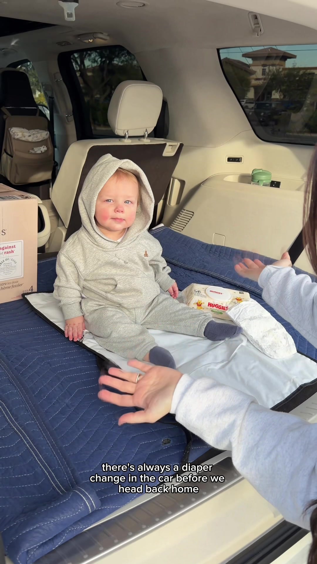 TikTok post by @kristinaquintana for Huggies. Caption reads: #ad Loving the @Huggies® Natural Care Wipes for my....