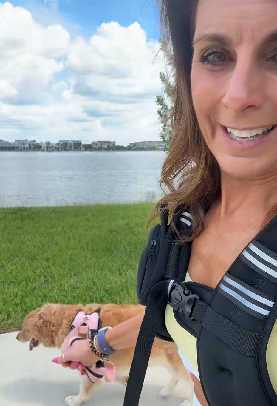 TikTok post by @maryschrank for Zelus Fitness. Caption reads: Have you tried a chilled vest walk yet?....