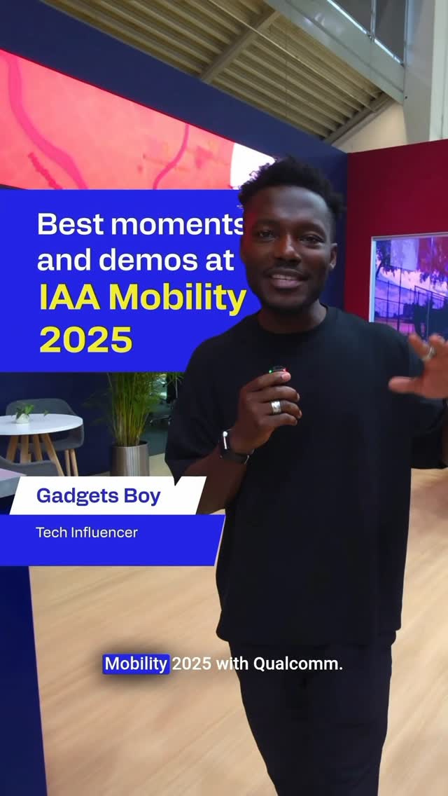 Instagram post by @gadgetsboy for Qualcomm. Caption reads: Visited the Qualcomm booth at IAA in Munich and....