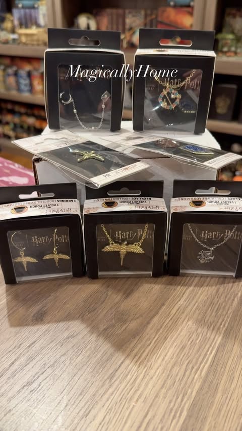 Instagram post by @magicallyhome for Cinereplicas. Caption reads: Harry Potter Jewellery ✨ Cinereplicas has a new....