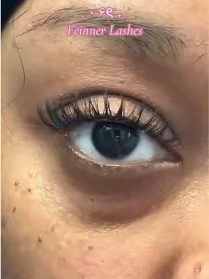 TikTok post by @yummioomi for Feinner. Caption reads: [...] #Lashes #lashextensions #LashTok....
