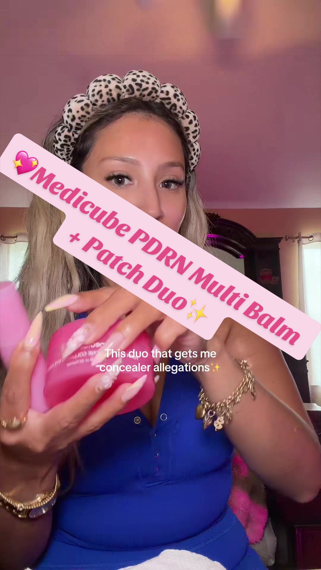 TikTok post by an influencer for Medicube. Caption reads: ✨💖Medicube PDRN Multi Balm Stick [...].