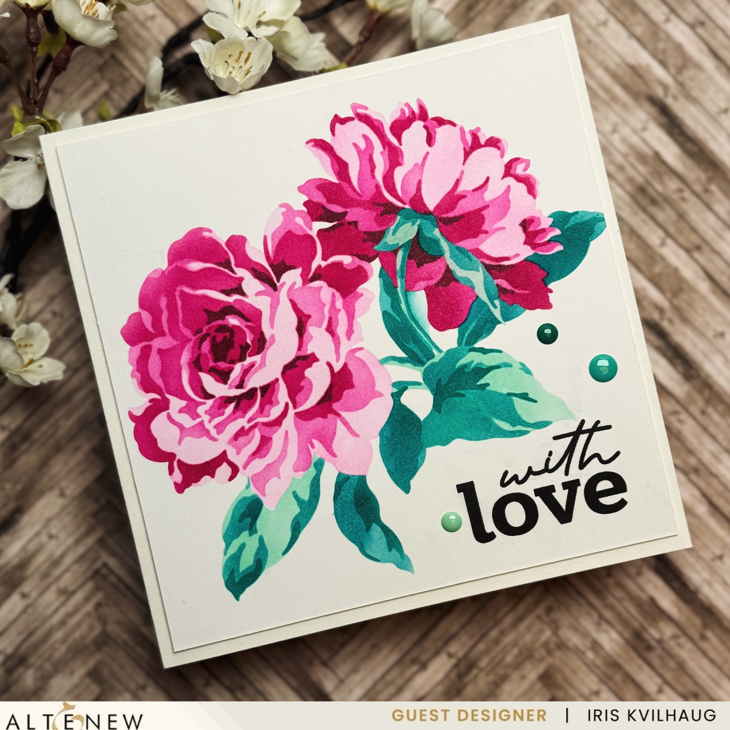 Instagram post by @iriskvilhaug for Altenew. Caption reads: Ad @altenewllc 

Today I’m sharing another card....