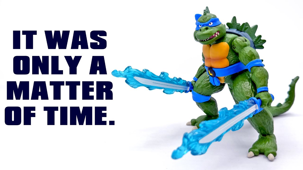 YouTube post by @MonsterIslandBuddies for gimmeswag. Caption reads: TMNT x Godzilla Toy Review (Playmates).