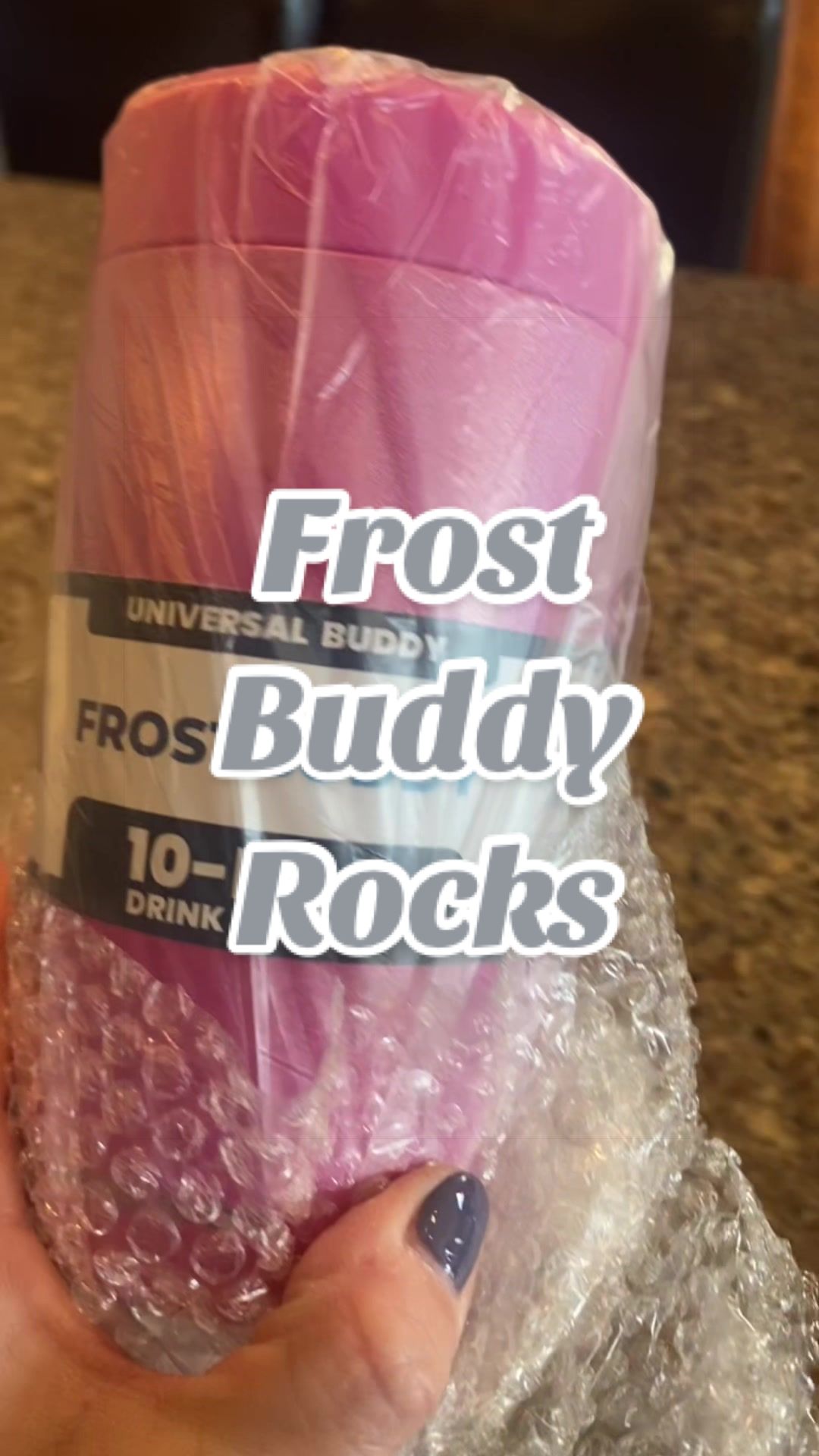 TikTok post by @mama5.finds for FrostBuddy. Caption reads: [...] cans and bottles while at the pool!....
