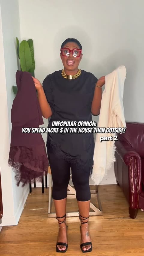 Instagram post by @shortygotherown for AFRM. Caption reads: [...] 😂 Tees @zara Leggings & sweatsuit....