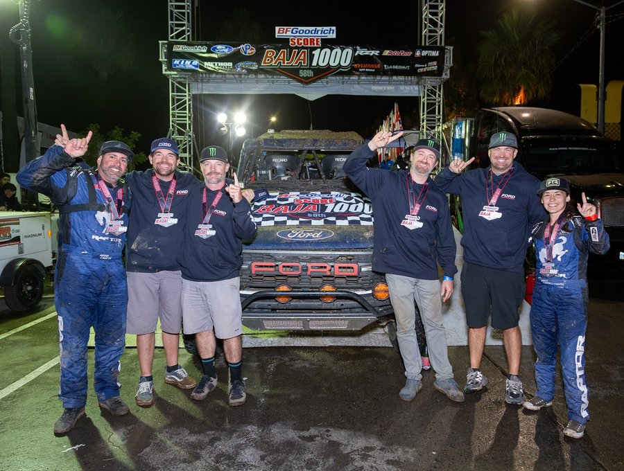 Instagram post by @baileycampbell35az for Ford Performance. Caption reads: This year’s Baja desert changed by the hour—storms....