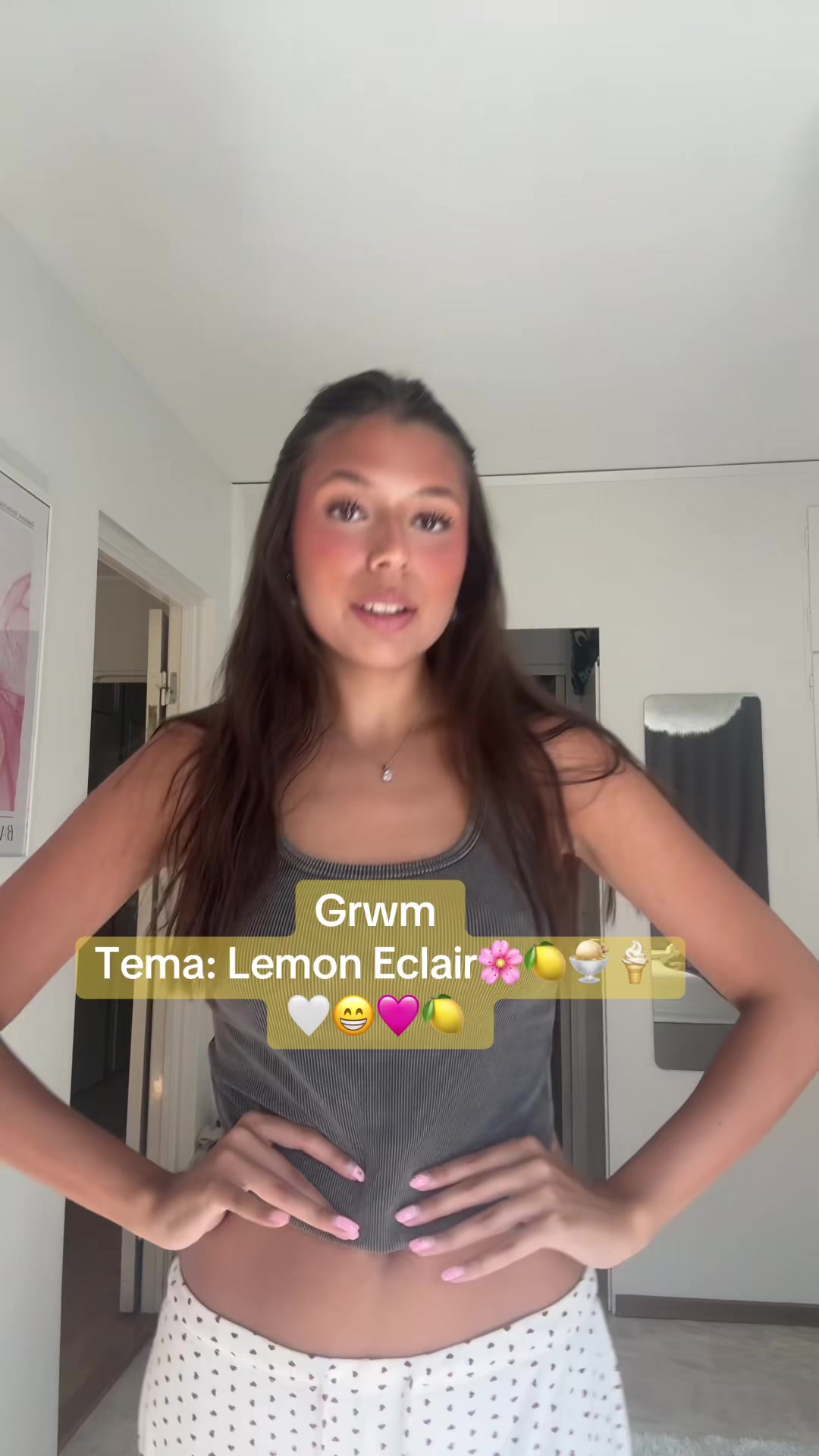 TikTok post by @stellaahaniffa for ESSNCE. Caption reads: Reklam för @ESSNCE 🍋💛 blev de inte väldigt....