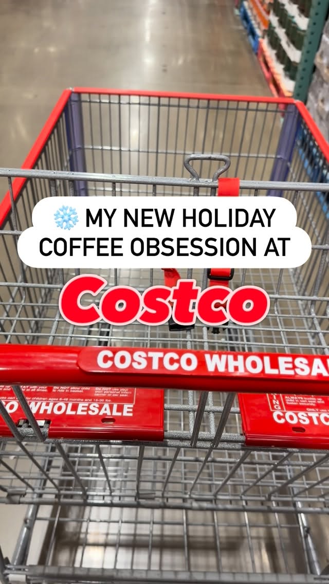 Instagram post by @discovering_costco for La Colombe Coffee. Caption reads: #lacolombepartner ✨Found something festive and....
