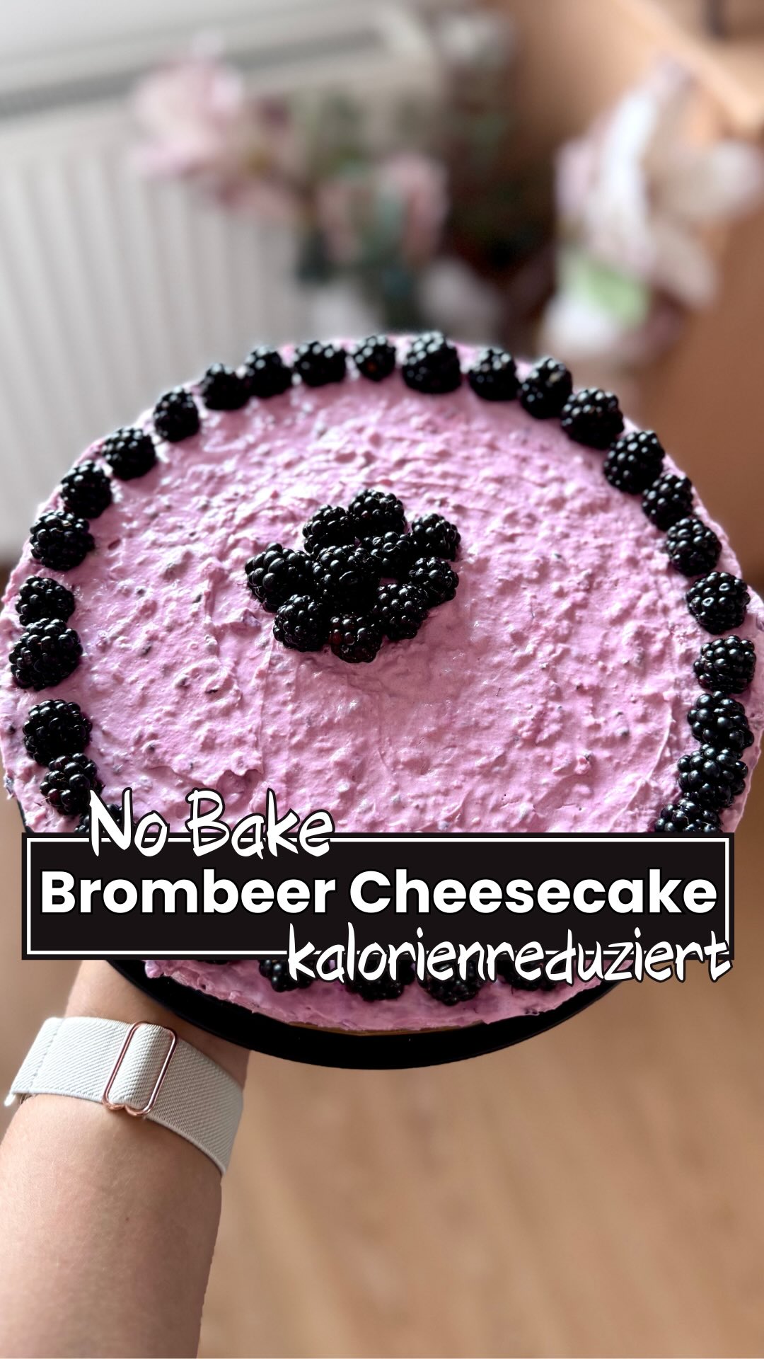 Instagram post by @nina.kocht.fit for More Nutrition. Caption reads: NO BAKE SUMMER CHEESECAKE

✅Ohne....