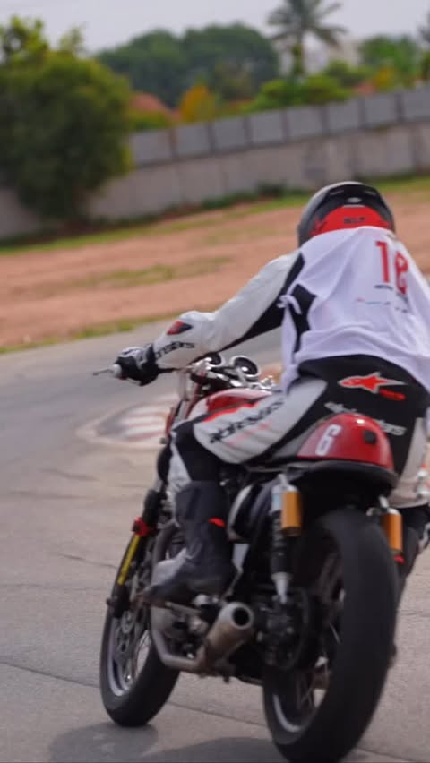 Instagram post by @powerdrift for Royal Enfield. Caption reads: [...] trackside this weekend for the Royal Enfield....