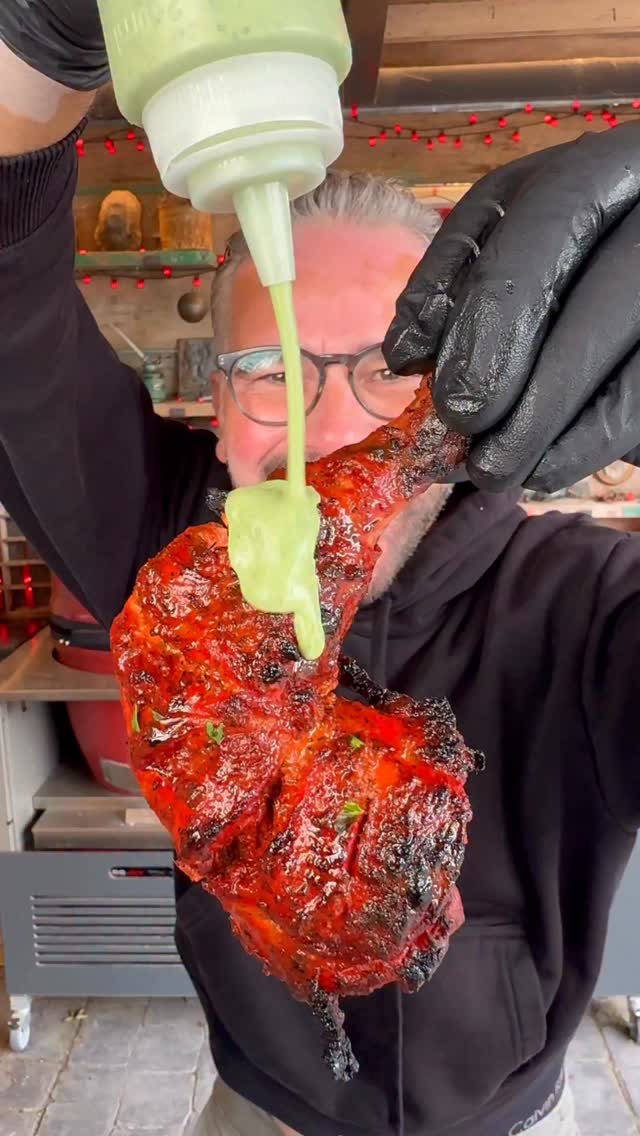 Instagram post by @deanedwardschef for Kamado Joe. Caption reads: [...] you can cook it at home with help from....