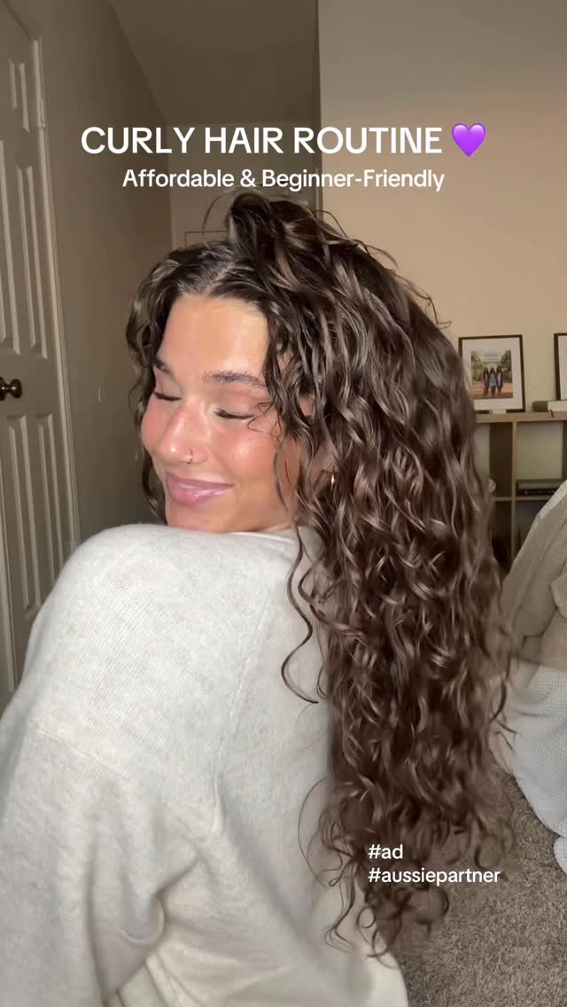 Instagram post by @isabel.sepanic for Aussie Hair. Caption reads: #ad #aussiepartner Time to enter your curly girl....