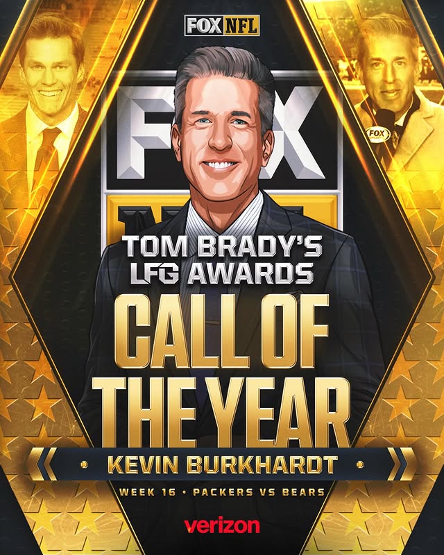 Instagram post by @kevburkhardt for Verizon. Caption reads: [...] during Packers vs Bears! Presented by....