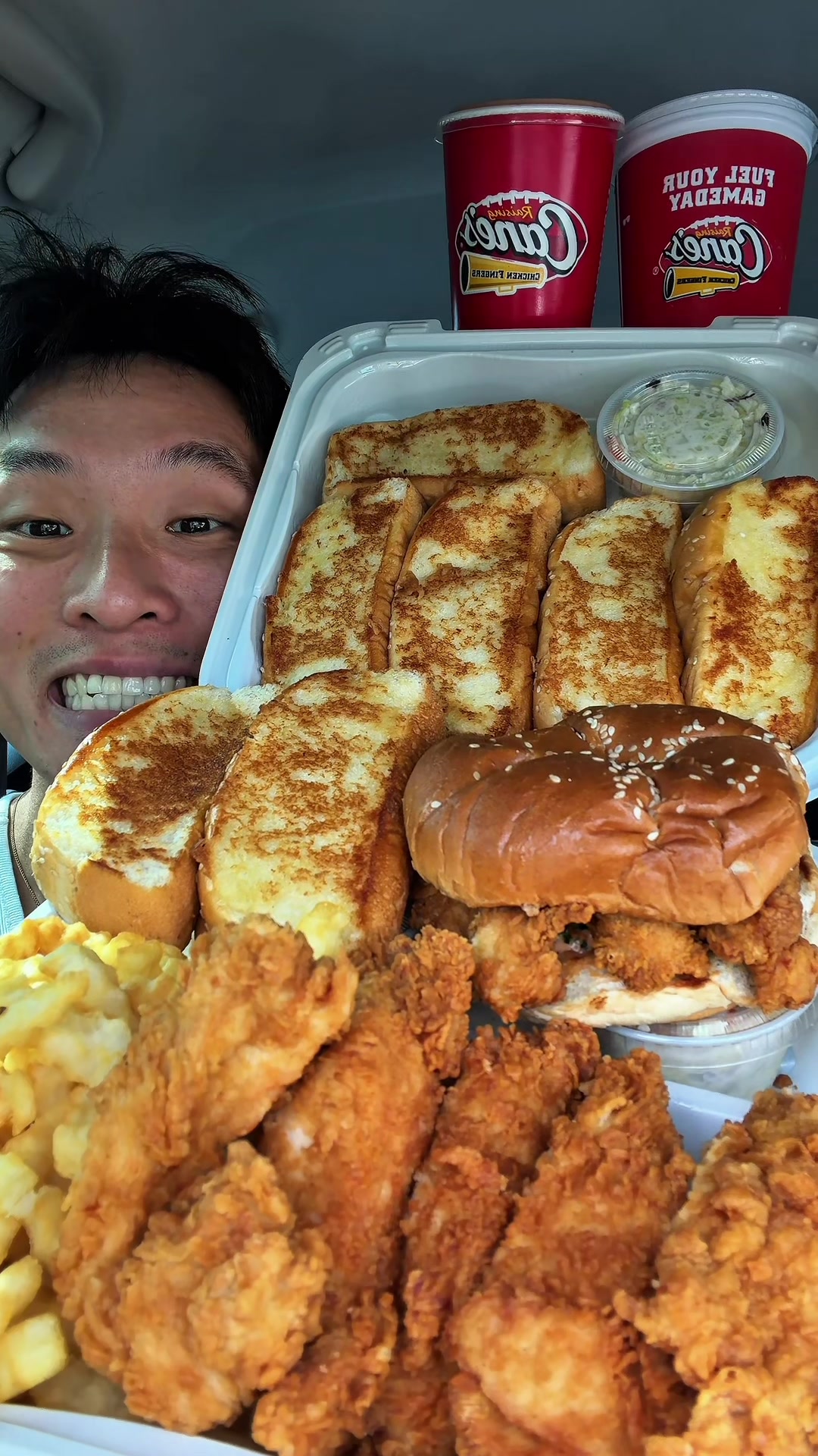 TikTok post by @shhhhimeating for Bloom Nutrition. Caption reads: Trying raising canes with @Bloom Nutrition....