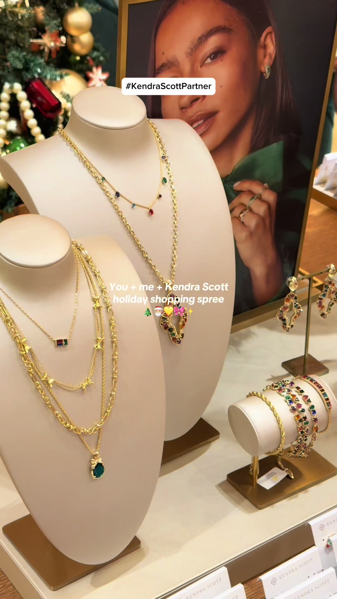TikTok post by @daniellajulianna_ for Kendrascott. Caption reads: [...] shopping spree that shines bright! 💖....