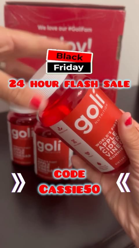Instagram post by @cassie.c.morris for Goli. Caption reads: BLACK FRIDAY SALE!!! Shop GOLI gummy and use....