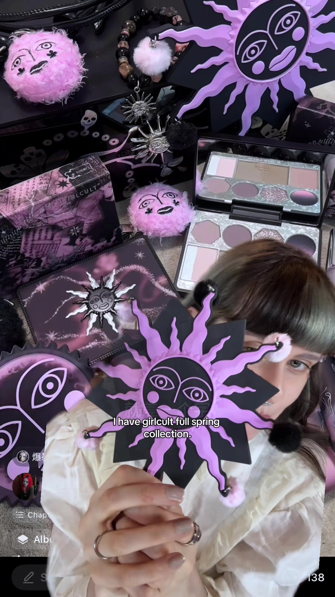 TikTok post by @ghoul.in.japan for Girlcult Cosmetics. Caption reads: finally trying @Girlcult. Cosmetics new collection....