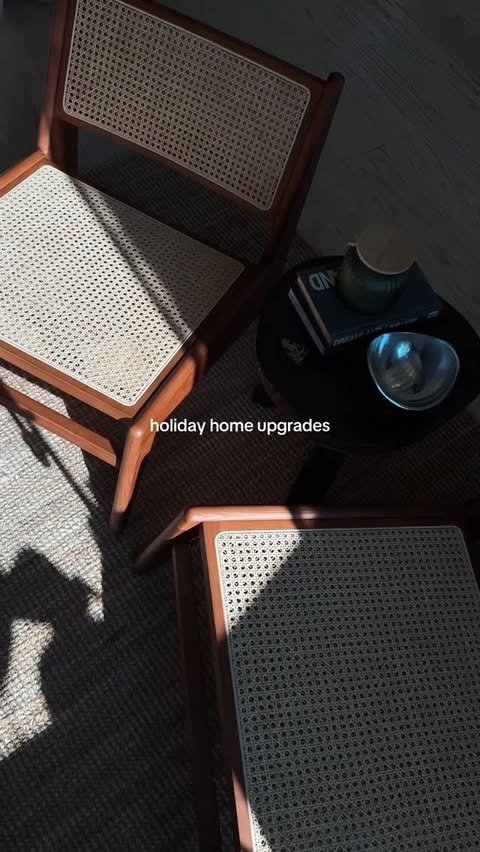 Instagram post by @griffinandspencer for Homary. Caption reads: Our apartment is finally coming together🥹 Accent....