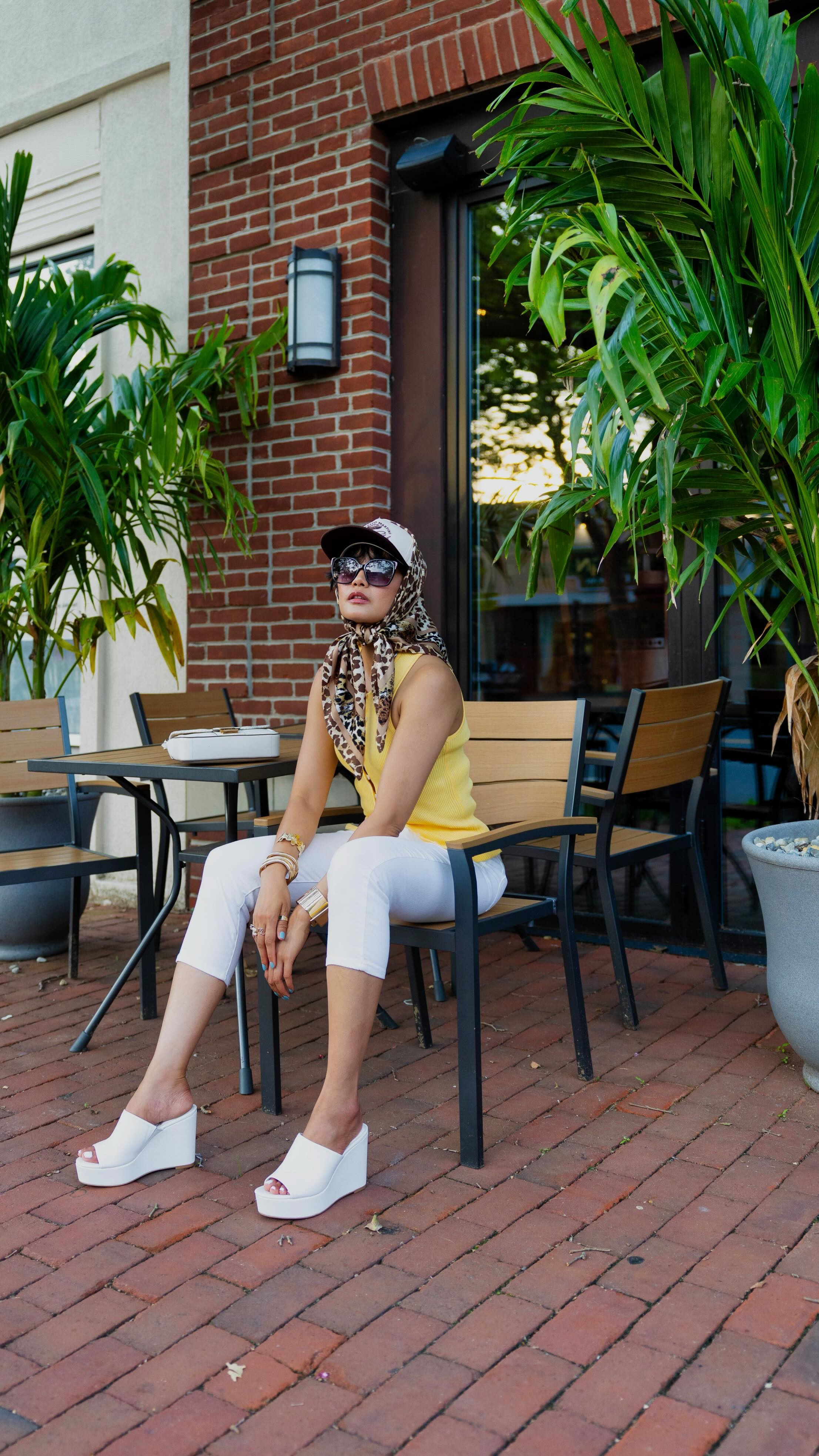 Instagram post by @nanphanitajacob for Vince Camuto. Caption reads: Taking notes, ladies—@vincecamuto Fourth of July....