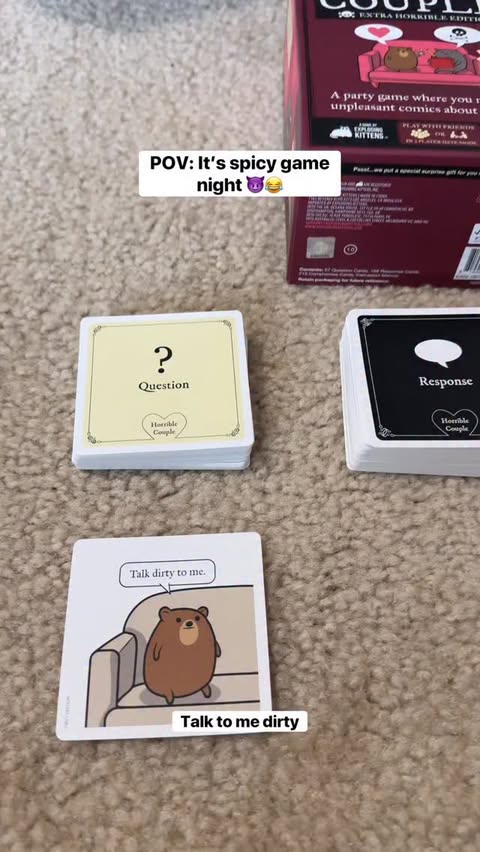Instagram post by @just.lex07_ for Exploding Kittens. Caption reads: We almost woke the kids up playing Horrible Couple....