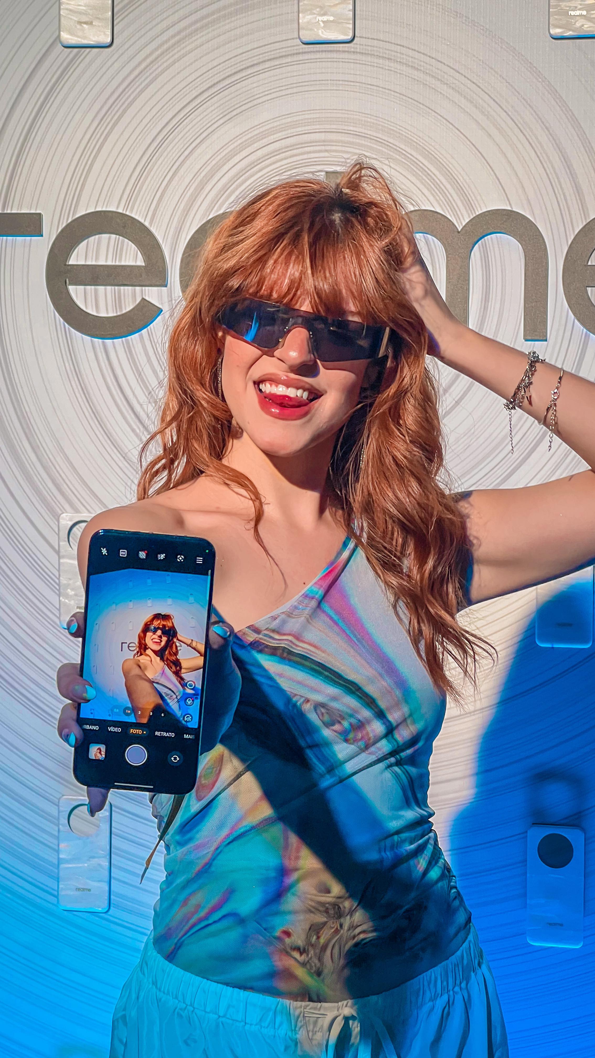 Instagram post by @liadiasofc for realme Brasil. Caption reads: Também testei os realme 14 5G e realme 14 Pro+. O....
