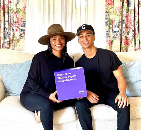 Instagram post by @iamnialong for SmileDirectClub. Caption reads: So excited to get Massai started on his smile....