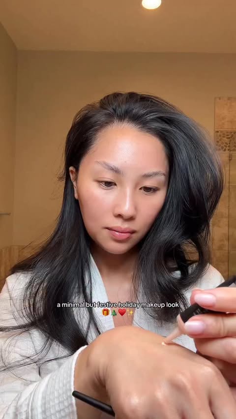 Instagram post by @__jasminenguyen for Mary Kay. Caption reads: keep the holiday glam simple but adding a pop of....