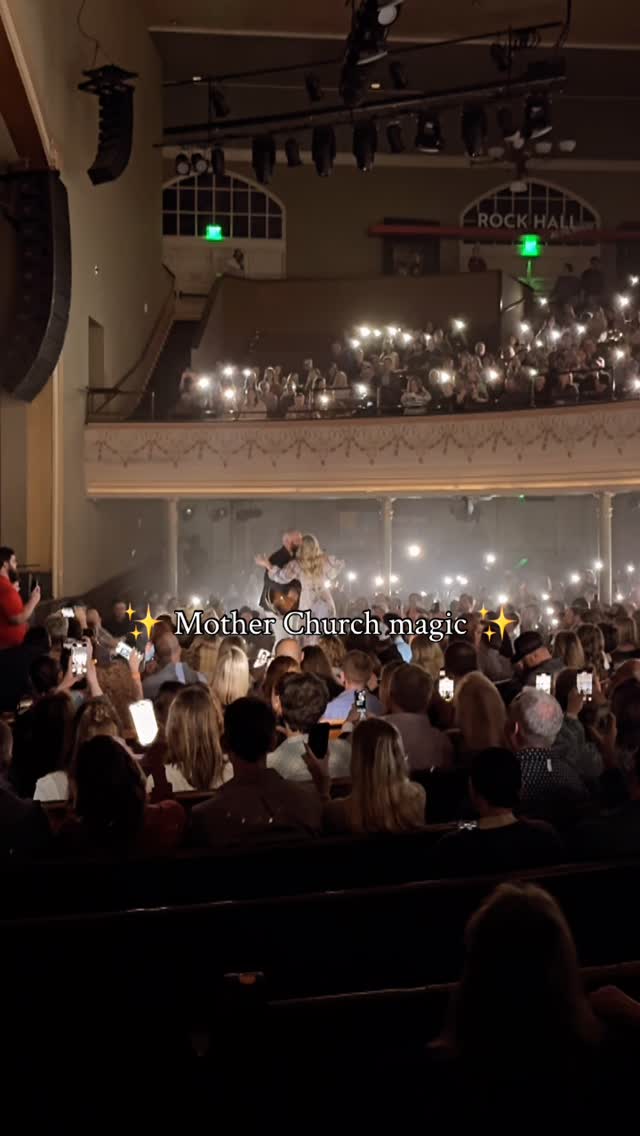 Instagram post by @drewholcombmusic for Ryman. Caption reads: 🌧️ or ☀️ with @drewholcombmusic and @ellieholcomb....