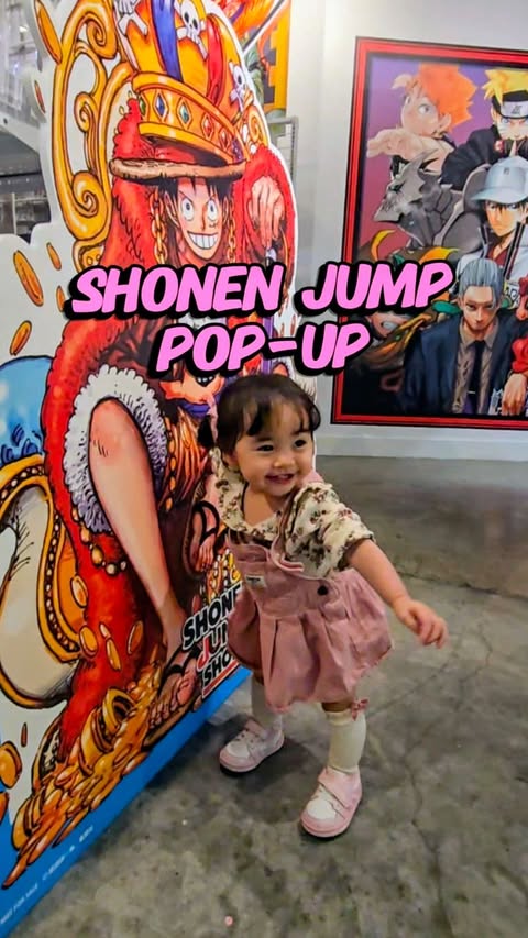 Instagram post by @brolicpump for VIZ. Caption reads: #AD Took BabyBrolic shopping at the Shonen Jump....