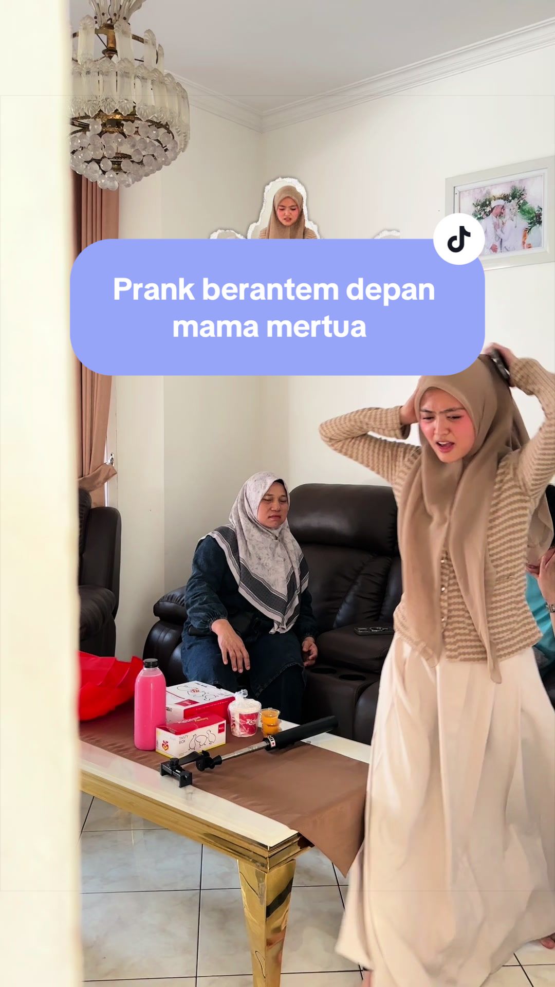 TikTok post by @trishaaazia for thinkyup.id. Caption reads: gak tega bangett sebenarnya😭😭 @thinkyup.id....