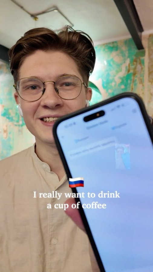 Instagram post by @nikiproshin for Timekettle. Caption reads: It is my first time seeing earbuds that can....