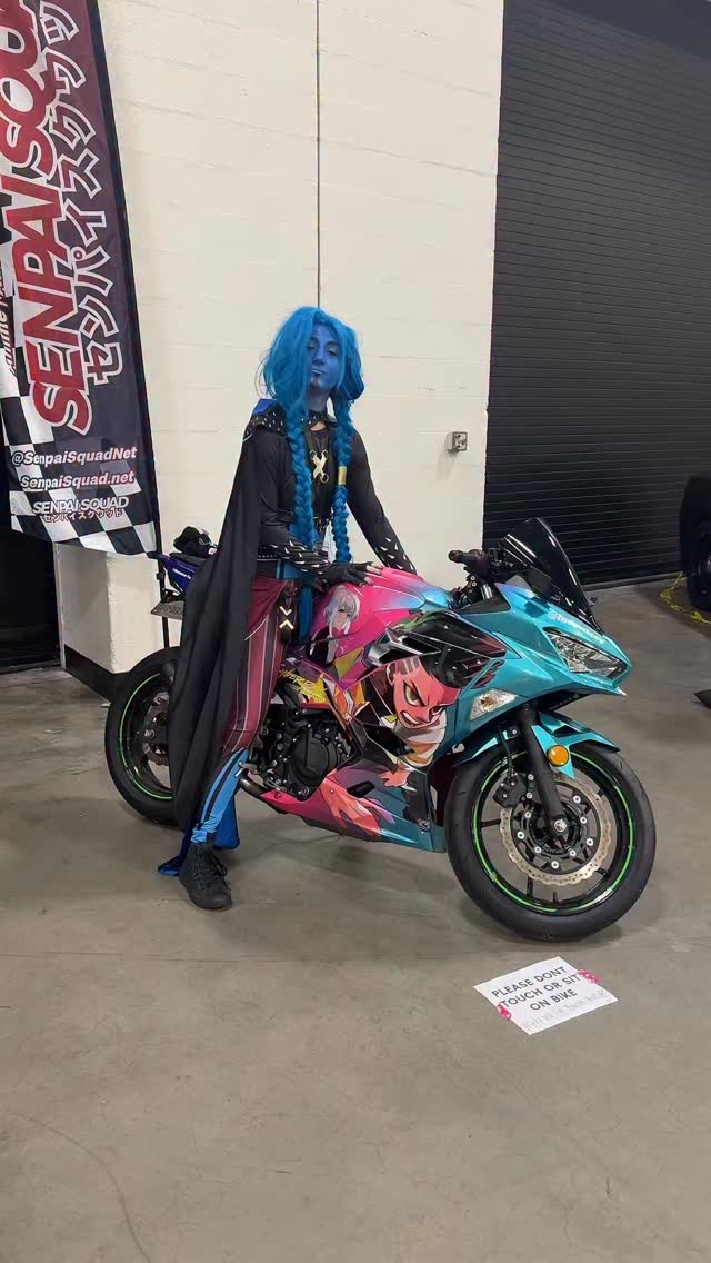 Instagram post by @ludawissy for Monster Fairings. Caption reads: Idk whose bike this is but it’s megas now....