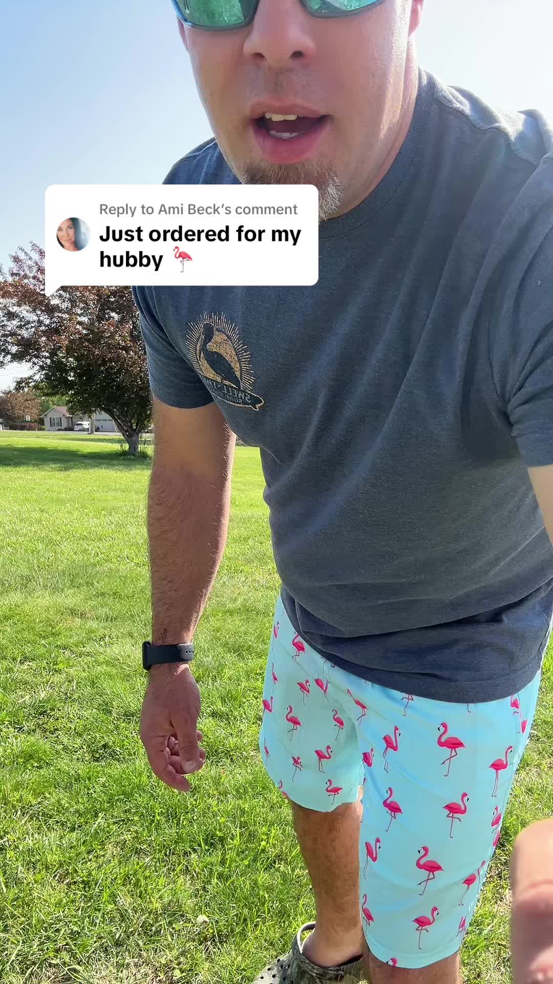 TikTok post by @joeyhubbard0 for ShopHDE. Caption reads: [...] hottest swim shorts on the TikTok shop!....