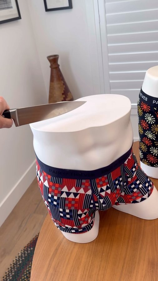 Instagram post by @thejonnycakes for Pair of Thieves. Caption reads: Which underwear mannequin is CAKE? Pair of Thieves....