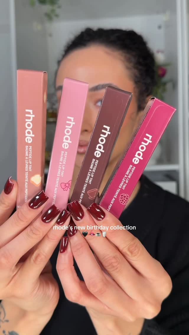 Instagram post by @hanstluce for Rhode Skin. Caption reads: the new @rhode birthday collection 🎂 is 👩‍🍳💋….....