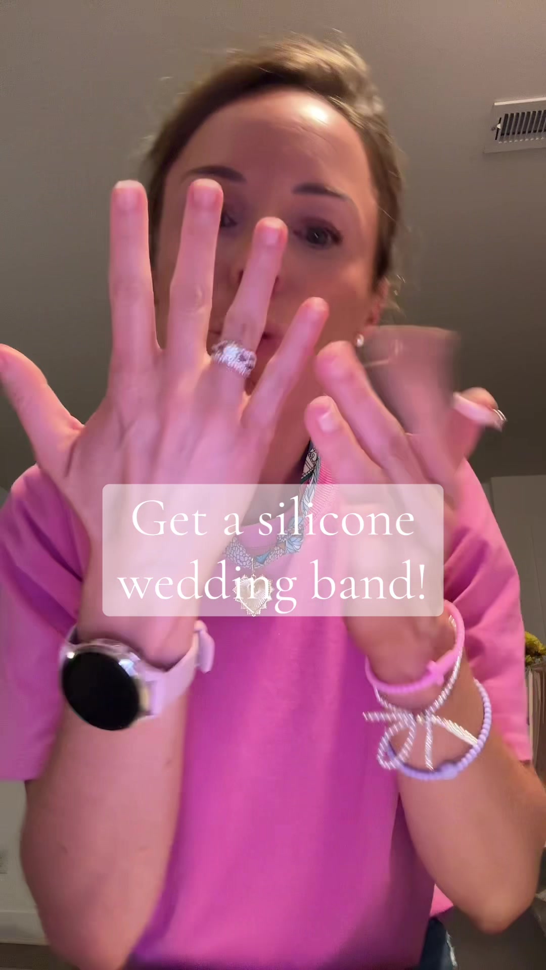 TikTok post by @linzibcochran for Rinfit. Caption reads: @Rinfit Rings has the best silicone wedding [...].