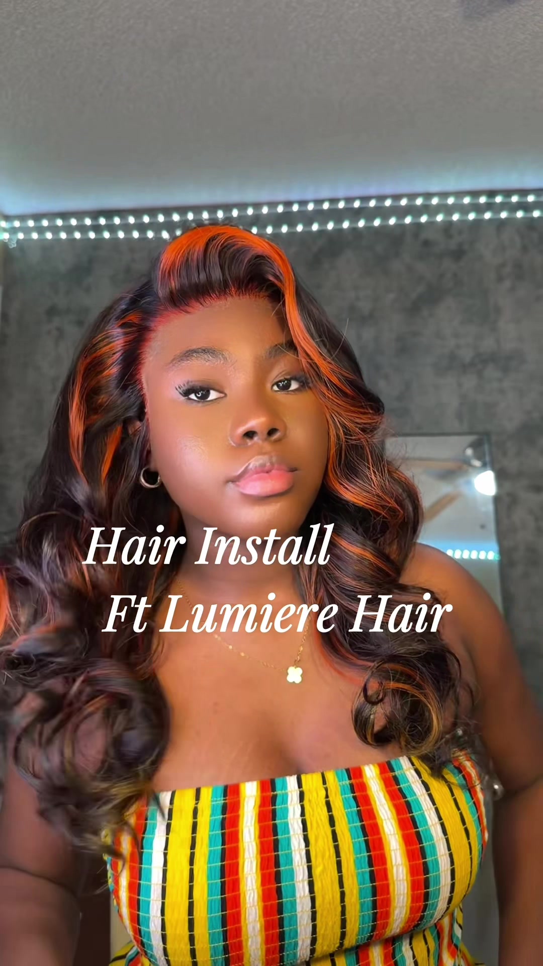 TikTok post by @myriavahh for Lumiere. Caption reads: Link In Bio 🔗💓 @Lumiere TT Shop @Lumiere Hair....