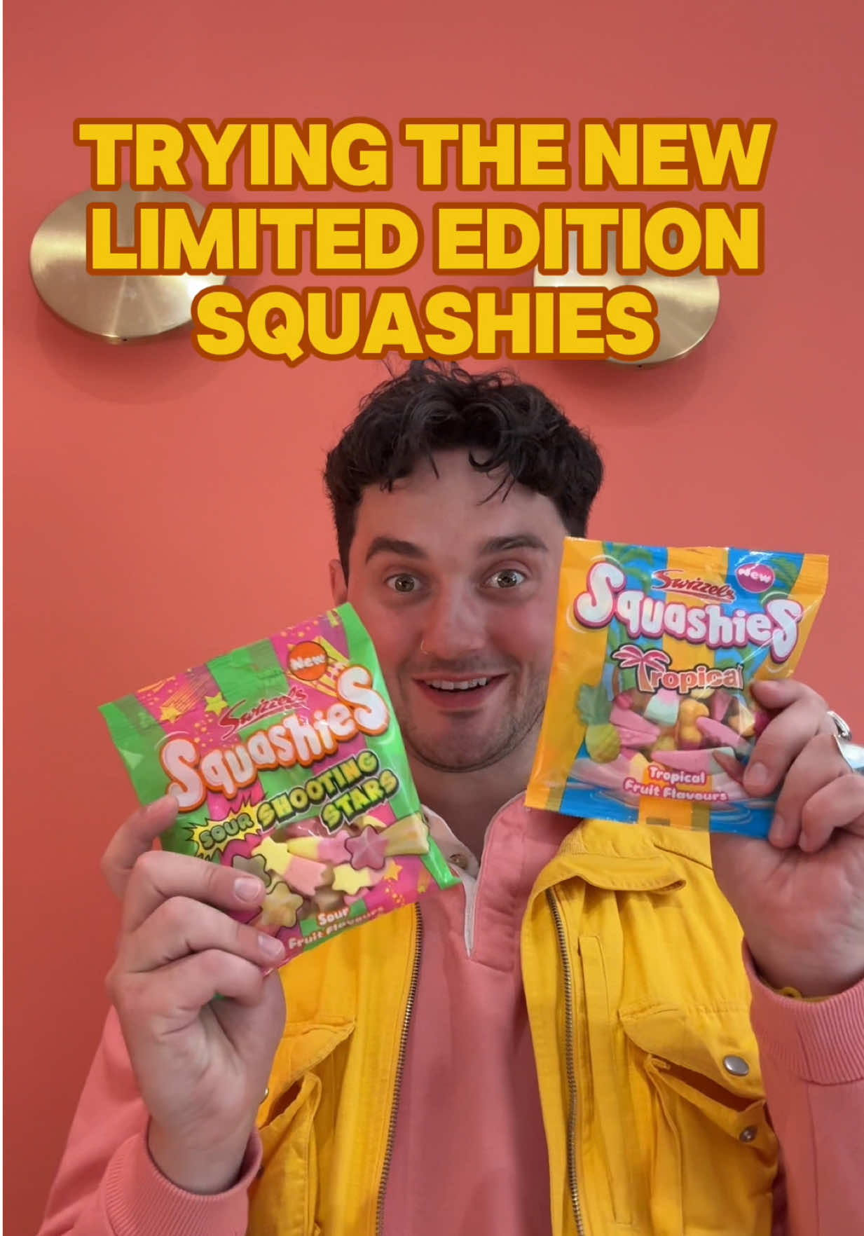 TikTok post by @zackhipps for Swizzels. Caption reads: #Ad Trying the new limited edition @Squashies....