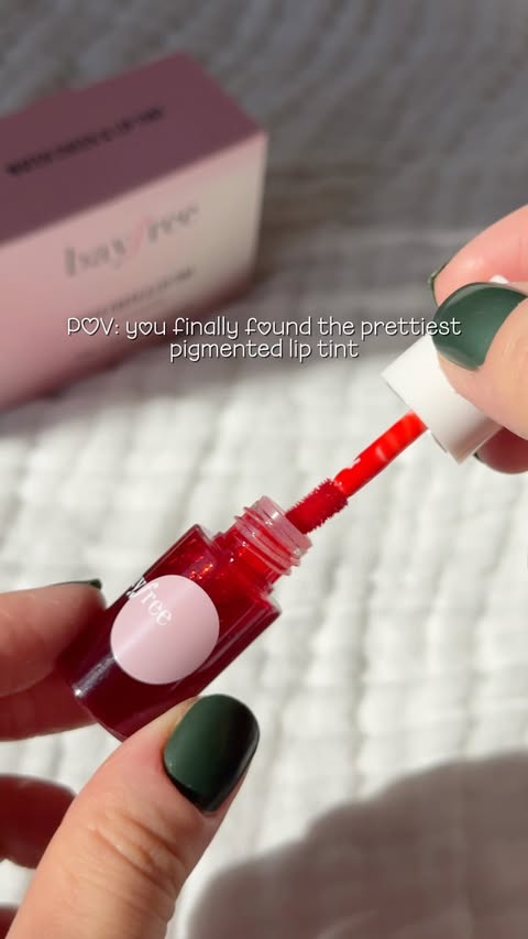 Instagram post by @glowwithmelove for Bayfree Cosmetics. Caption reads: Cutest lip tints from @bayfreecosmetics_us....