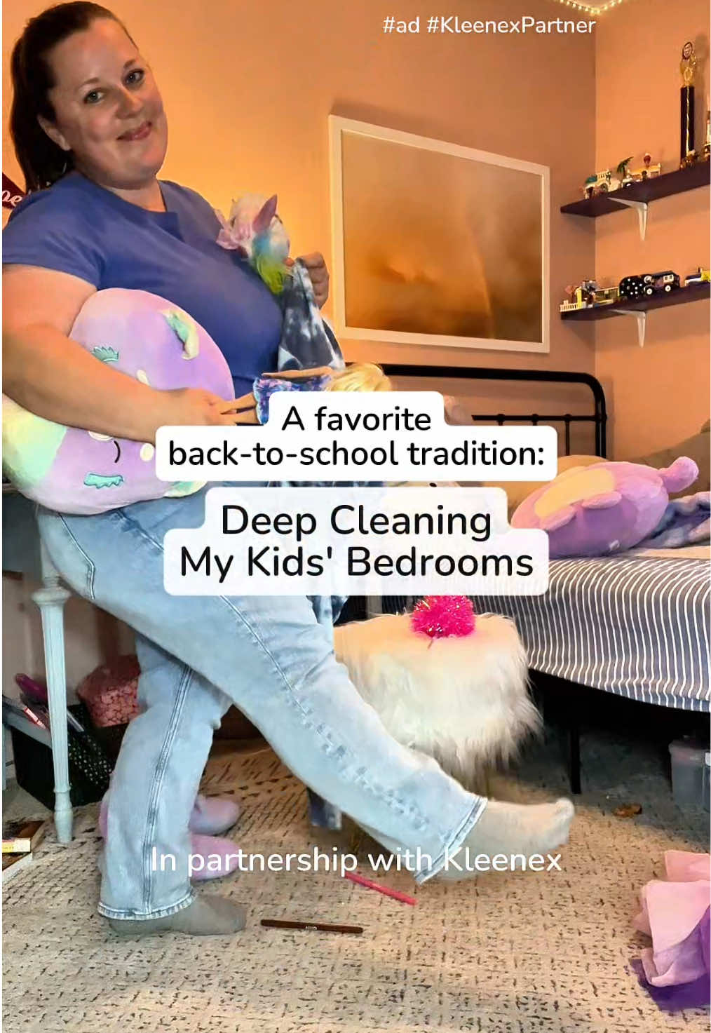 TikTok post by @smallstuffemily for Family Dollar. Caption reads: #ad #KleenexPartner One of my favorite....