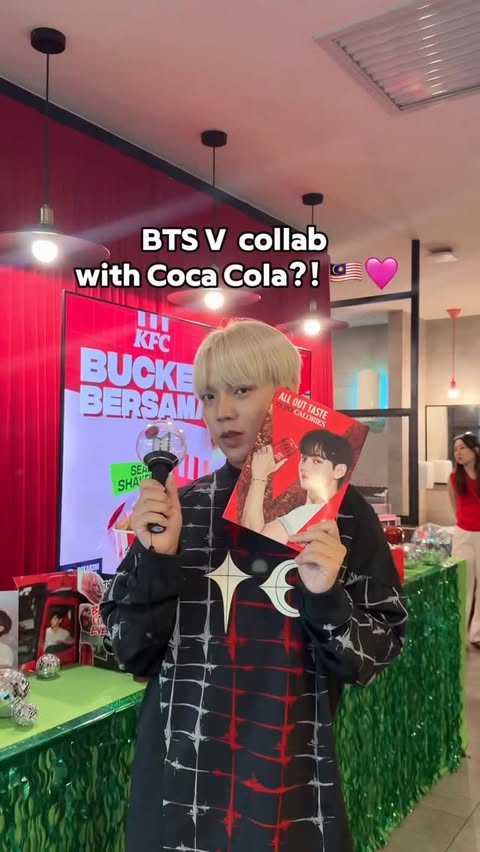 Instagram post by @alex_hkf for KFC. Caption reads: [...] Sugar merch? ARMY, this one is for us 💜....