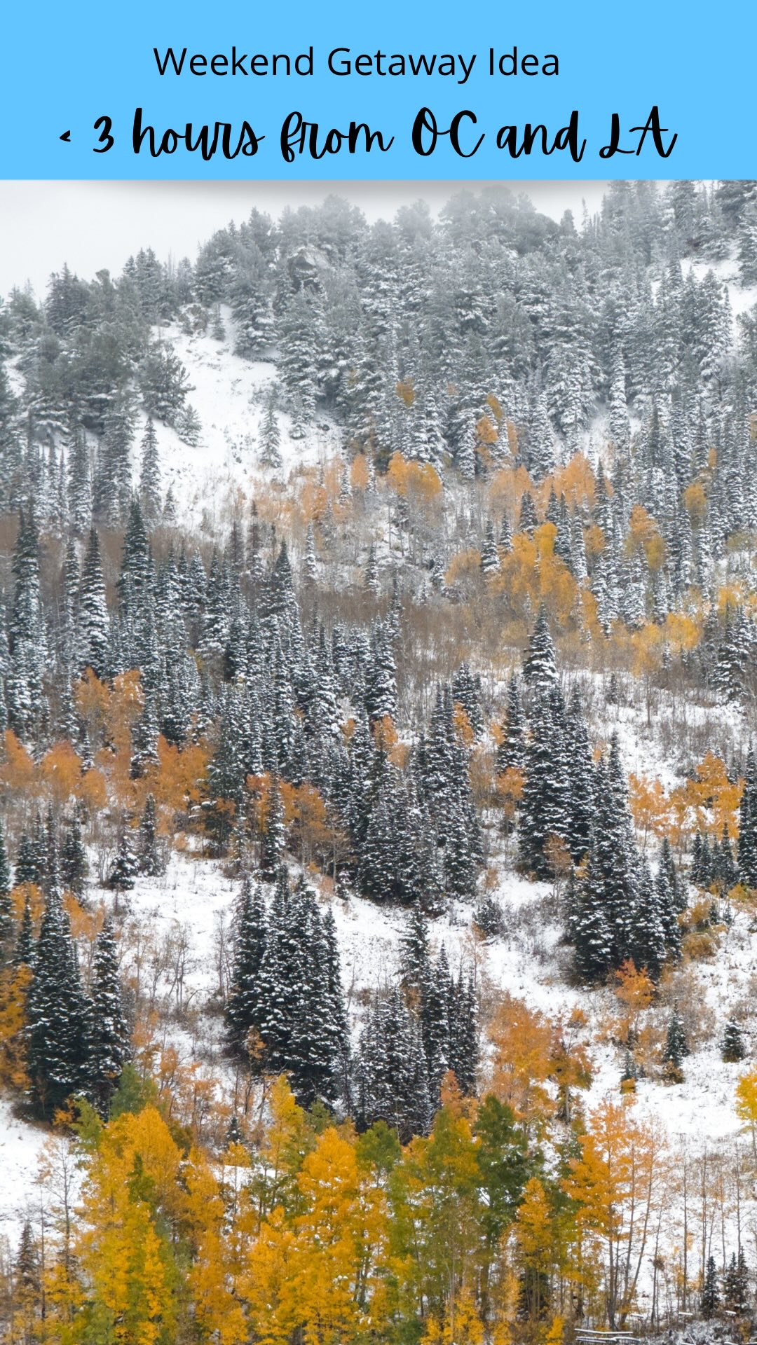 Instagram post by @jazwanderlust for Visit Utah. Caption reads: Snowliage…where fall meets winter just 2 hours....