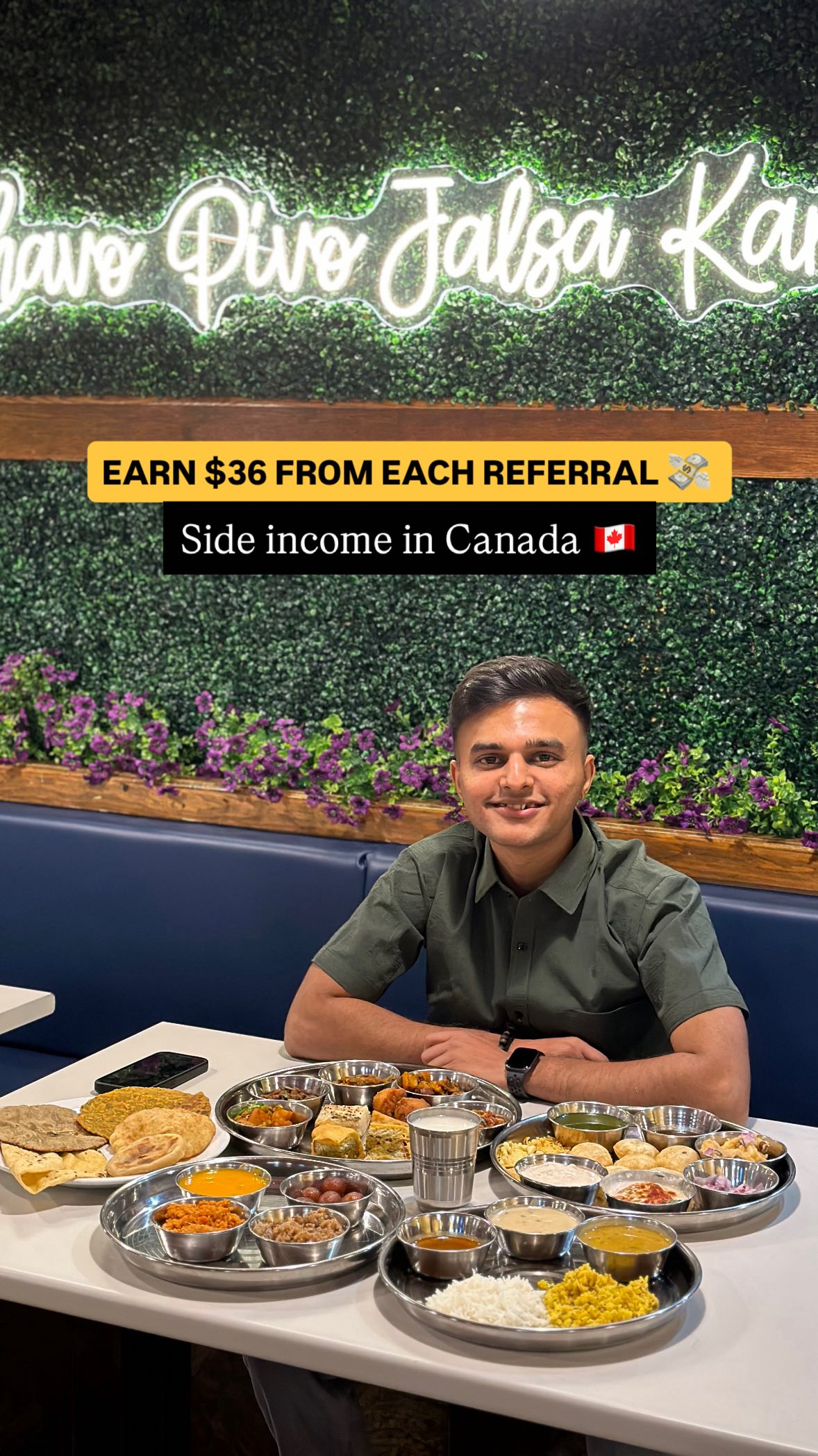 Instagram post by @aakash.darji for Paysend. Caption reads: Earn money while enjoying your favourite food !....